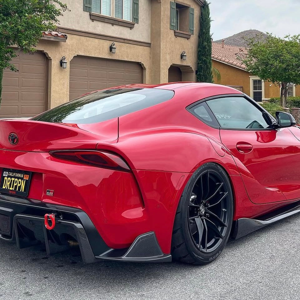 TOYOTA GR SUPRA A90 CARBON FIBRE VARIS STYLE REAR SPATS (2019+)