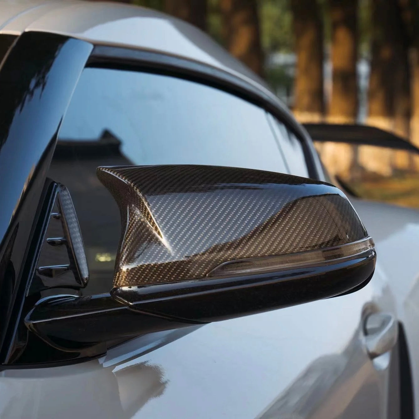 TOYOTA GR SUPRA A90 PRE-PREG CARBON FIBRE M STYLE MIRROR COVERS (2019+)