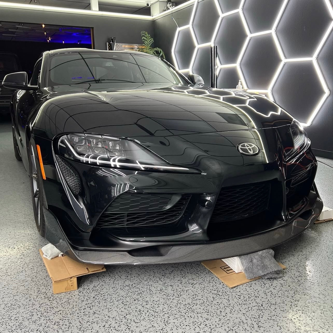 TOYOTA GR SUPRA A90 CARBON FIBRE AG STYLE FRONT SPLITTER (2019+)