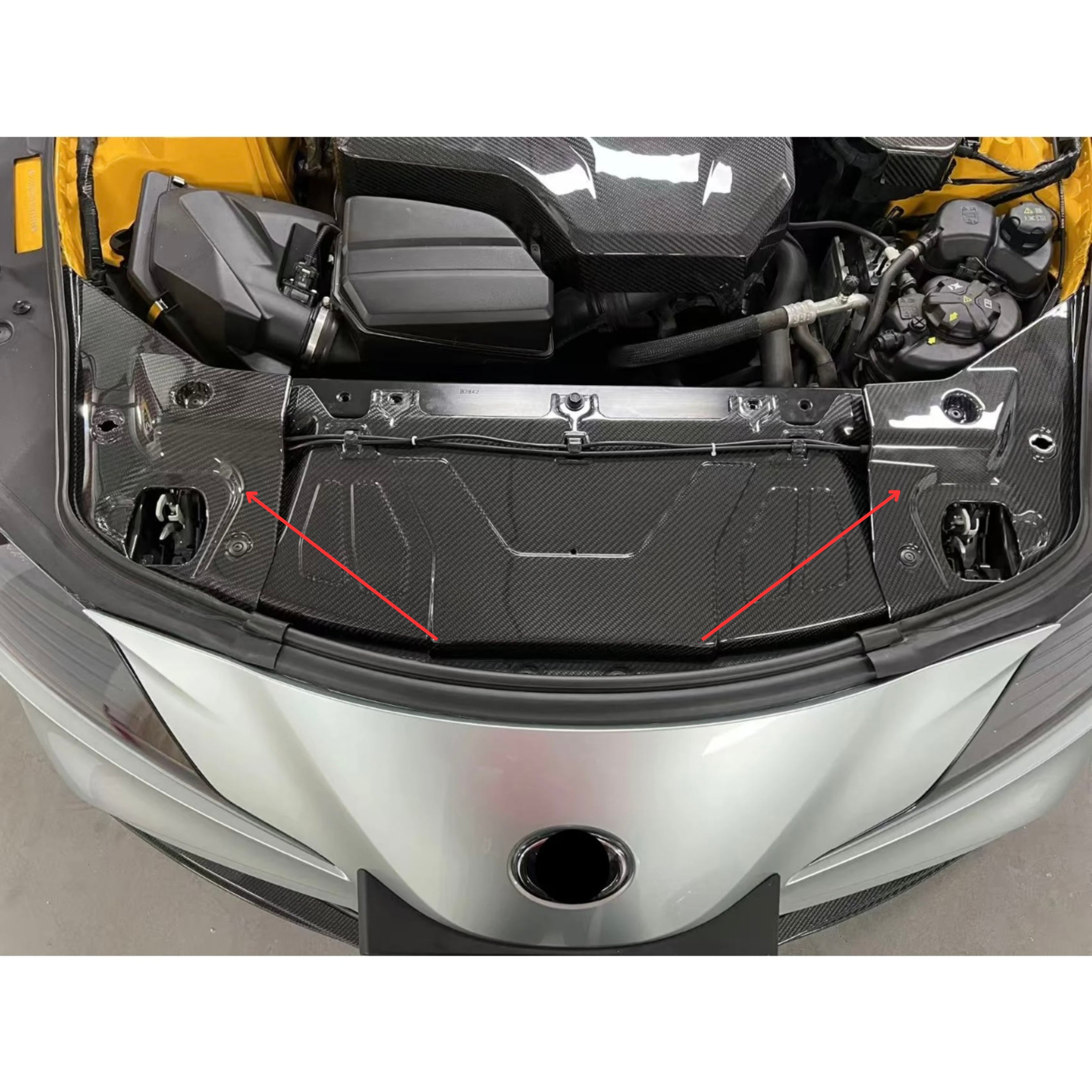 TOYOTA GR SUPRA A90 PRE-PREG CARBON FIBRE ENGINE BAY COVERS (2019+)