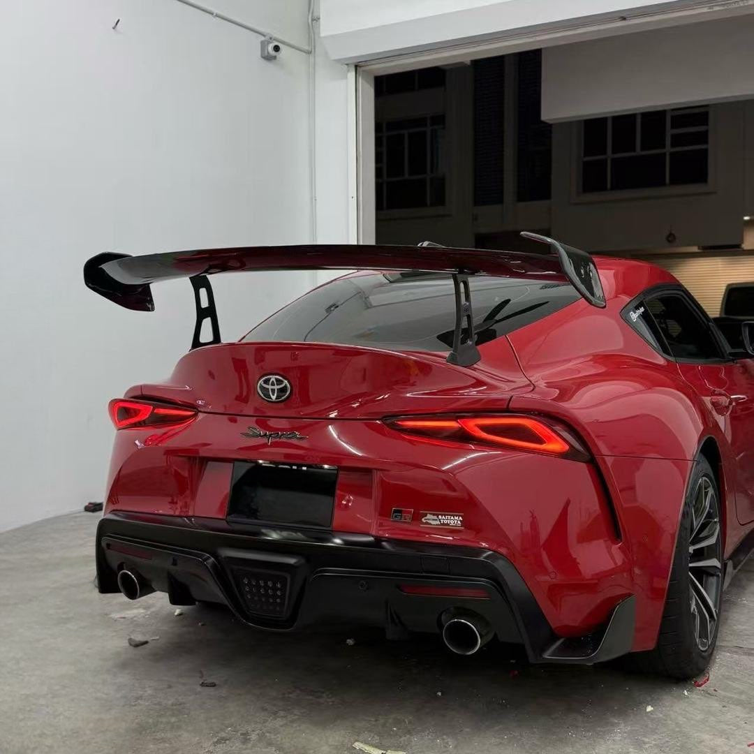 TOYOTA GR SUPRA A90 PRE-PREG CARBON FIBRE R2 SWAN NECK REAR WING (2019+)