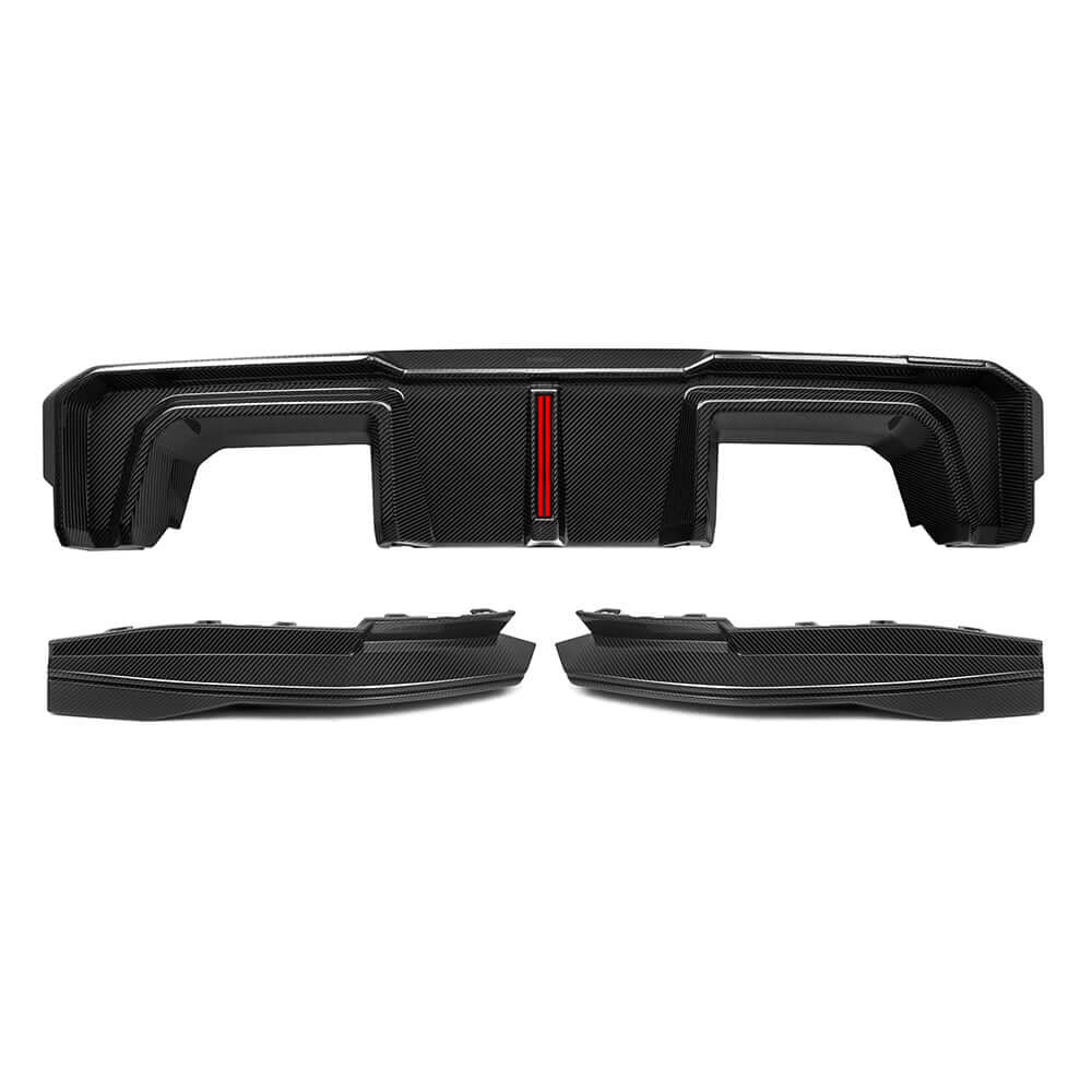 SOOQOO BMW M4 G82 G83 PREPREG CARBON FIBRE REAR DIFFUSER SET WITH BRAKE LIGHT