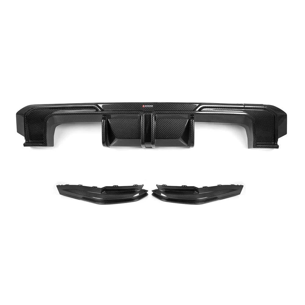 SOOQOO BMW M4 G82 G83 PREPREG CARBON FIBRE REAR DIFFUSER SET