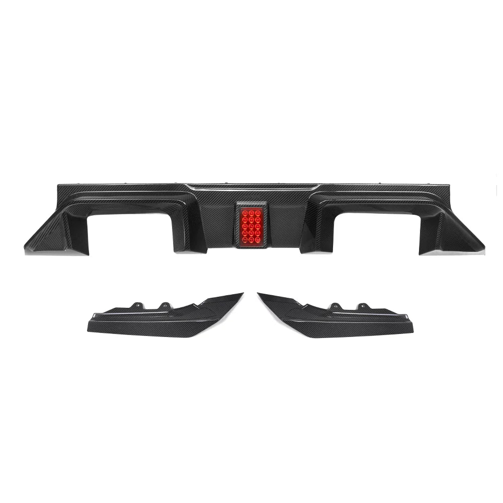 SOOQOO BMW M2 G87 PREPREG CARBON FIBRE REAR DIFFUSER WITH BRAKE LIGHT