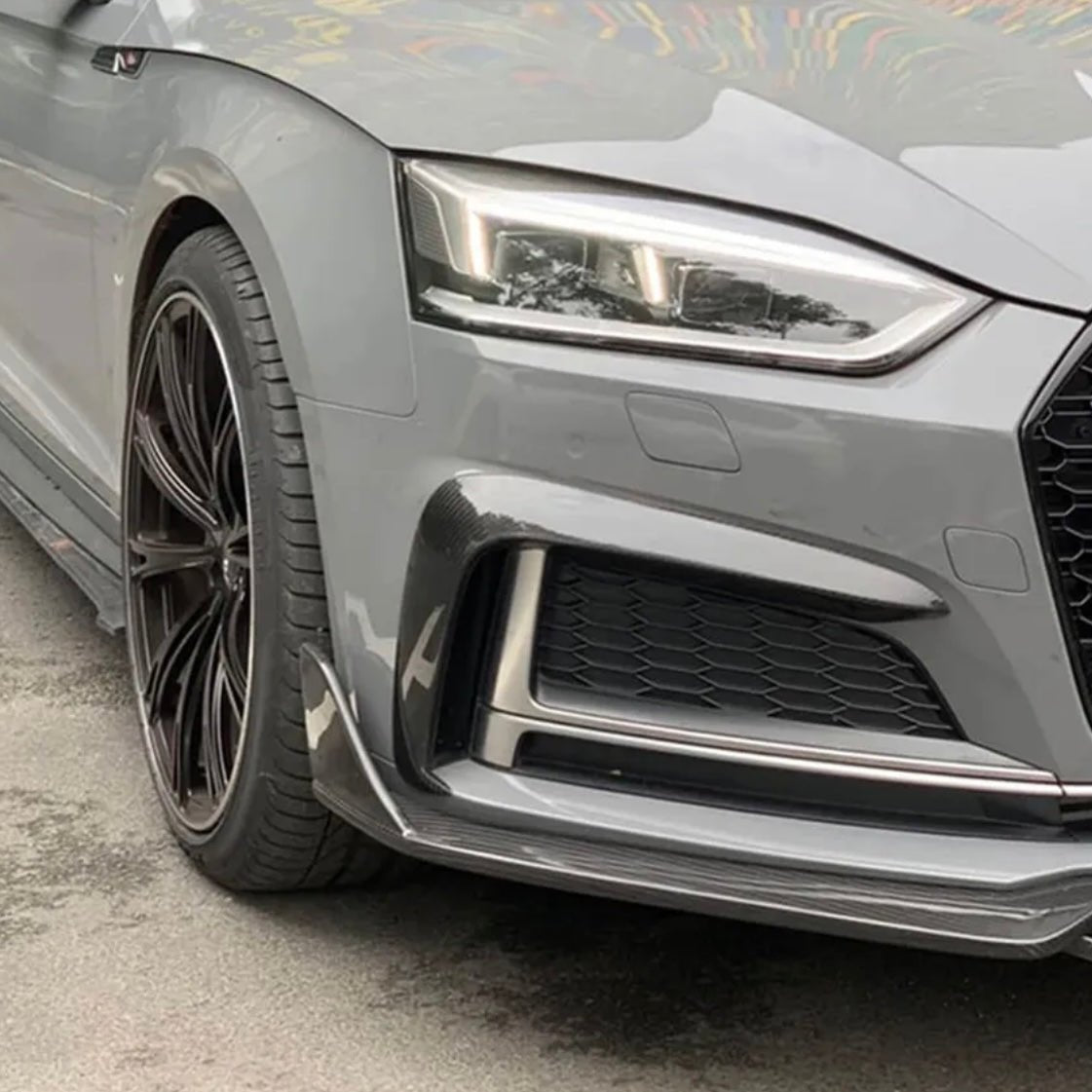 AUDI A5 (S - LINE)/S5 B9 CARBON FIBER FRONT BUMPER FOGLIGHT TRIM COVERS (2017 - 2019) - AutoTailor