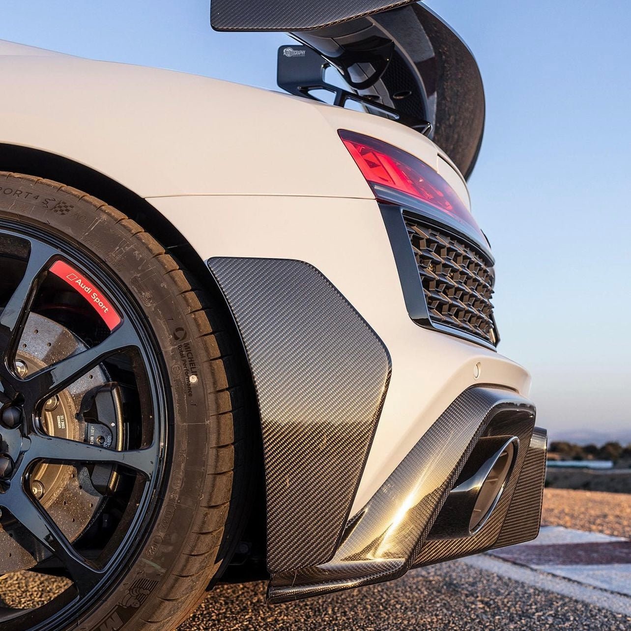 AUDI R8 V10 GEN 2 FL PRE - PREG CARBON FIBER GT STYLE REAR BUMPER CANARDS (2020 - 2023) - AutoTailor