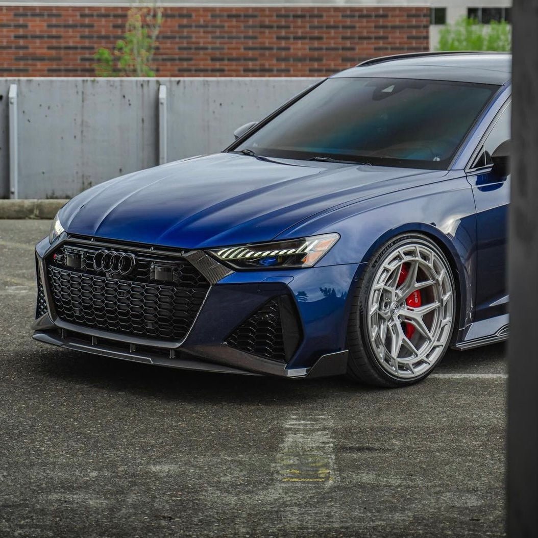 AUDI RS6 C8 AVANT PRE - PREG CARBON FIBER FRONT SPLITTER (2019 - 2021) - AutoTailor