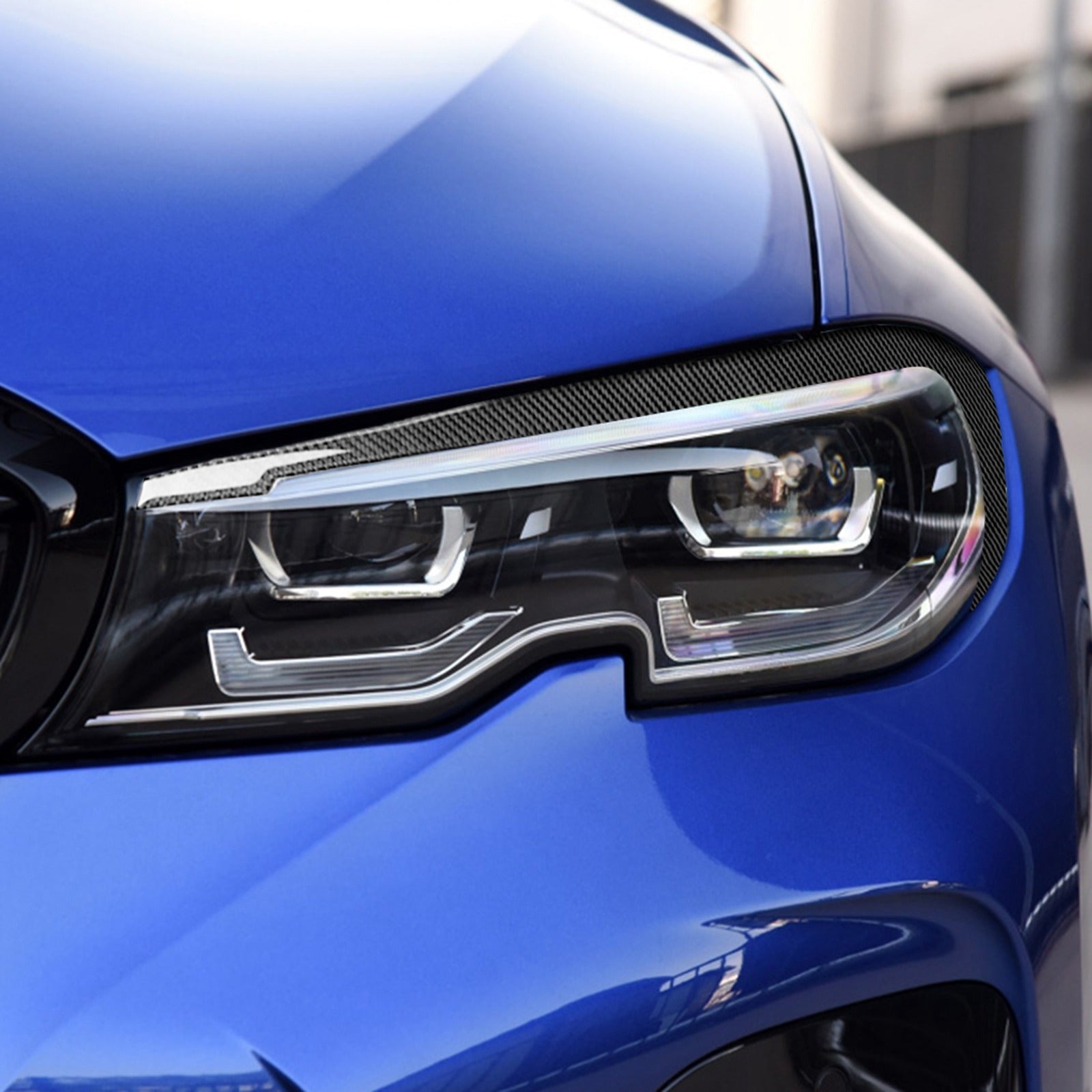 BMW 3 SERIES G20 G21 PRE - PREG CARBON FIBER HEADLIGHT EYEBROW COVERS (2019 - 2022) - AutoTailor