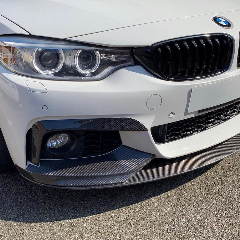 BMW 4 SERIES F32/F33/F36 (M SPORT) CARBON FIBER FRONT BUMPER TRIM COVERS (2013 - 2019) - AutoTailor
