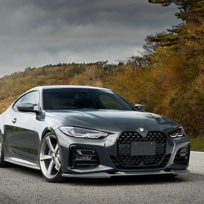 BMW 4 SERIES G22/G23 (M SPORT) PRE - PREG CARBON FIBER FRONT SPLITTER (2020+) - AutoTailor