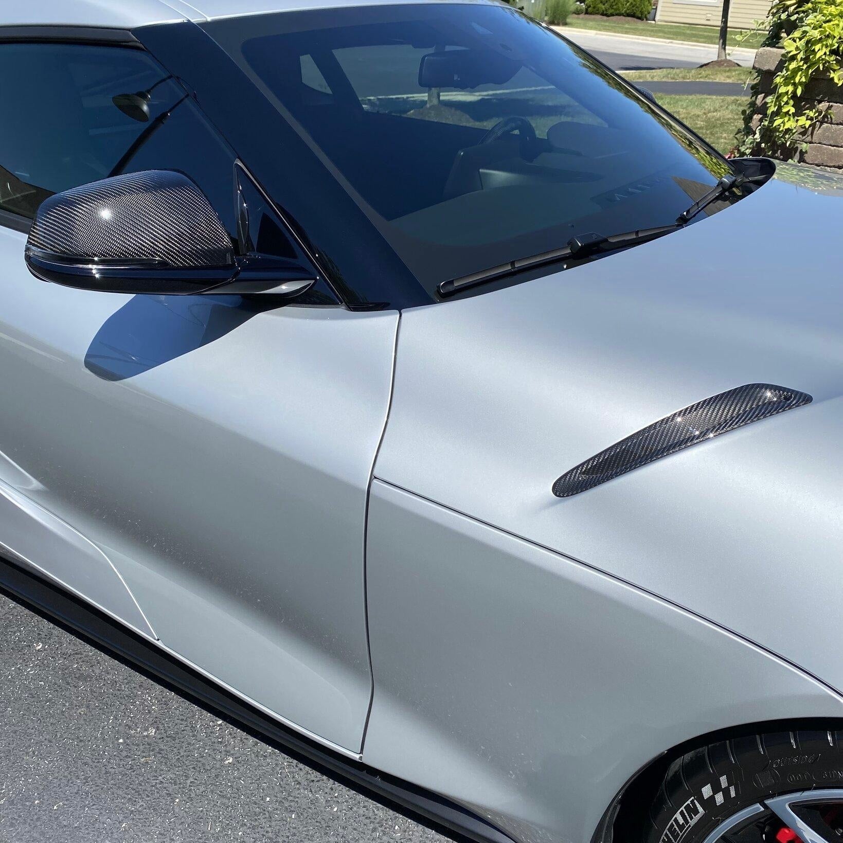TOYOTA GR SUPRA A90 PRE - PREG CARBON FIBRE BONNET VENT TRIM COVERS (2019+) - AutoTailor