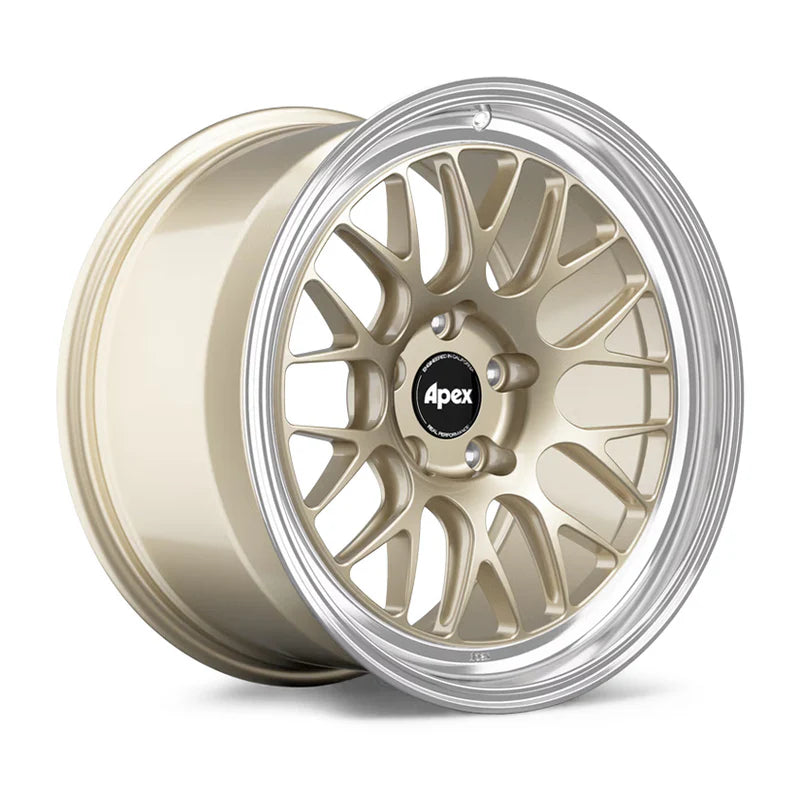 Apex ML-10RT Forged Alloy Wheel 19x9.5 ET25 5x112 Gloss Motorsport Gold - Machined Lip 66.6mm CB