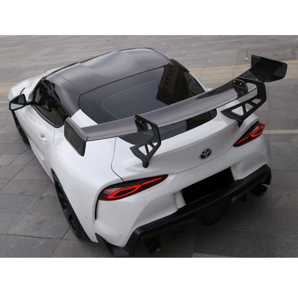 TOYOTA GR SUPRA A90 PRE-PREG CARBON FIBRE V3 REVERSE SWAN NECK REAR WING (2019+)