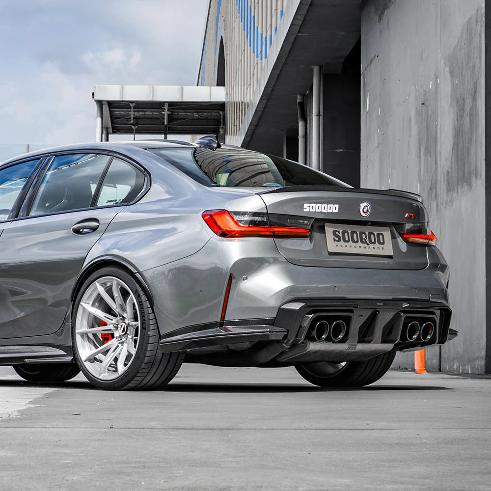 SOOQOO BMW M3 G80 G81 PREPREG CARBON FIBRE REAR DIFFUSER SET