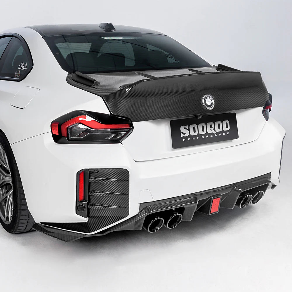 SOOQOO BMW M2 G87 PREPREG CARBON FIBRE REAR DIFFUSER WITH BRAKE LIGHT