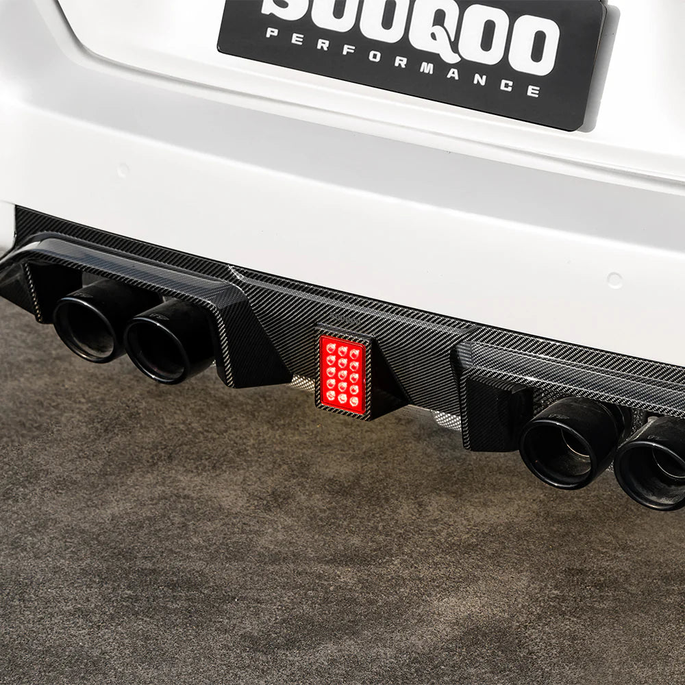 SOOQOO BMW M2 G87 PREPREG CARBON FIBRE REAR DIFFUSER WITH BRAKE LIGHT
