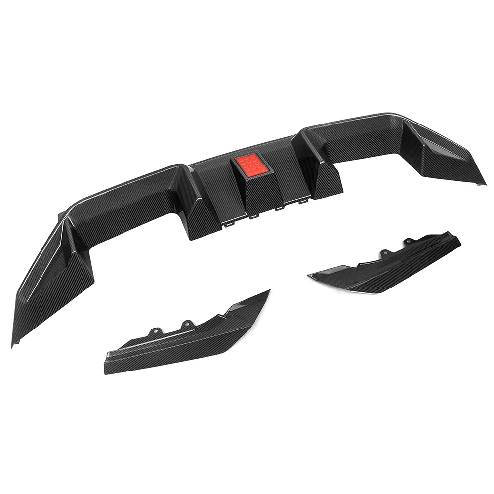 SOOQOO BMW M2 G87 PREPREG CARBON FIBRE REAR DIFFUSER WITH BRAKE LIGHT