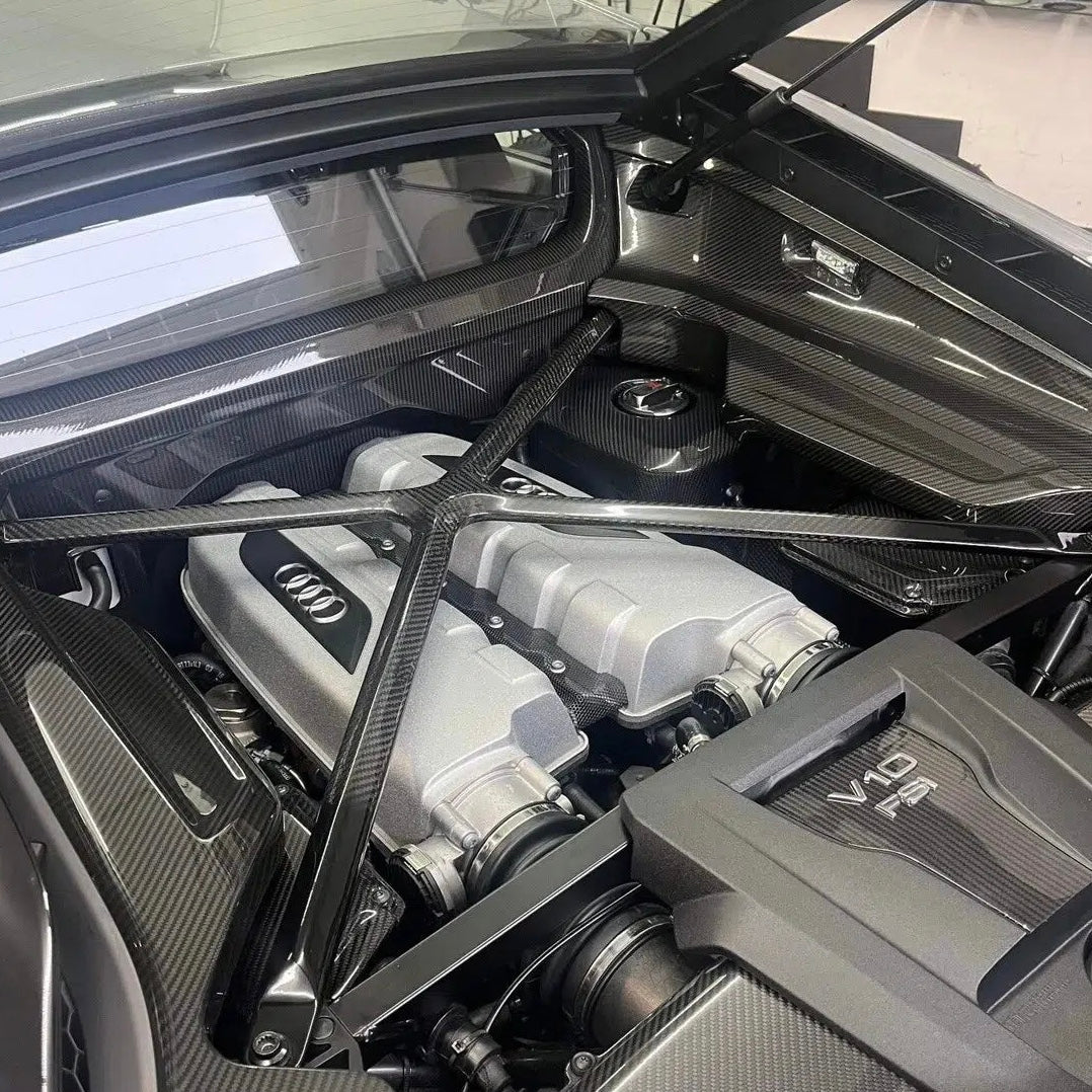 AUDI R8 V10 GEN 2 FL PRE - PREG CARBON FIBER ENGINE X BRACE (2020 - 2023) - AutoTailor