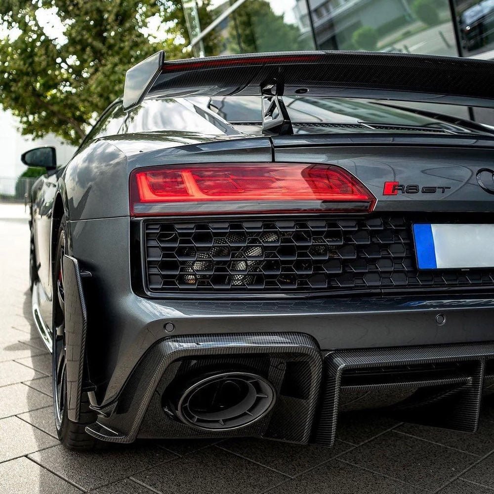 AUDI R8 V10 GEN 2 FL PRE - PREG CARBON FIBER GT STYLE REAR BUMPER CANARDS (2020 - 2023) - AutoTailor