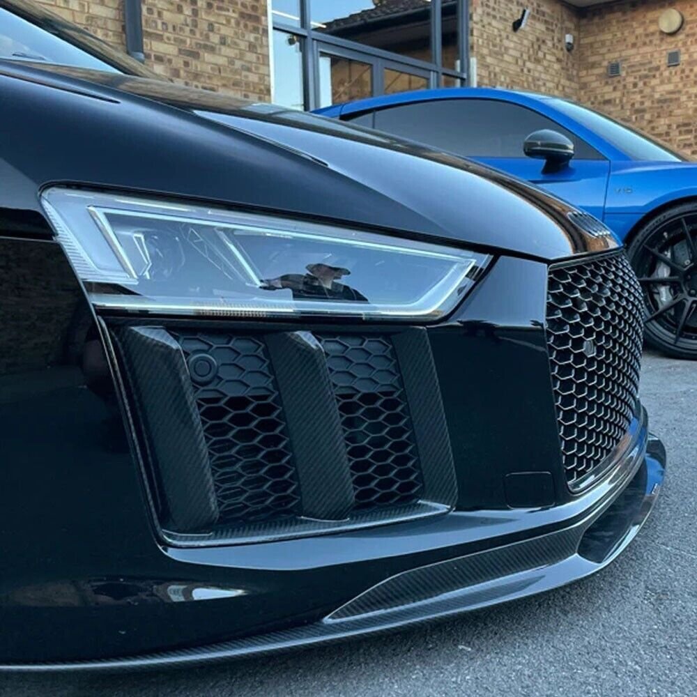 AUDI R8 V10 GEN 2 PRE - PREG CARBON FIBER FRONT SIDE GRILLE TRIMS (2015 - 2019) - AutoTailor