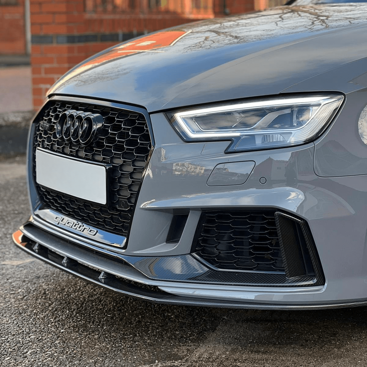 AUDI RS3 8V FL PRE PREG CARBON FIBER FRONT BUMPER TRIM COVERS (2017 - 2020) - AutoTailor