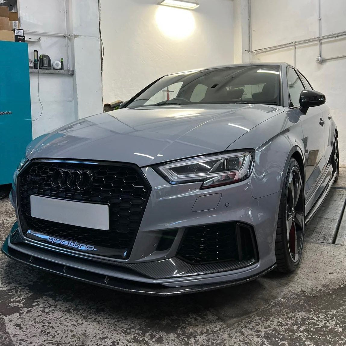 AUDI RS3 8V FL SALOON CARBON FIBER FRONT SPLITTER (2017 - 2020) - AutoTailor
