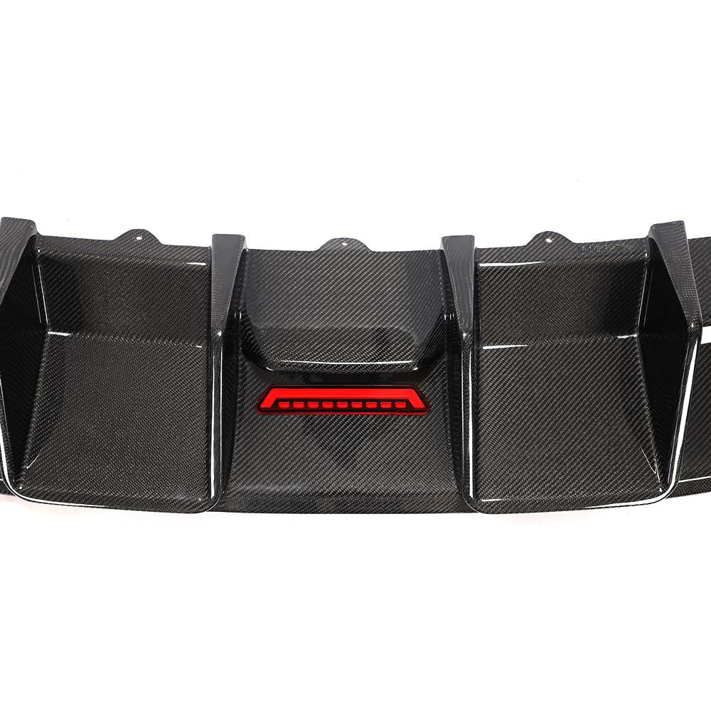 AUDI S4 B8 SALOON CARBON FIBRE REAR DIFFUSER WITH BRAKE LIGHT (2009 - 2012) - AutoTailor