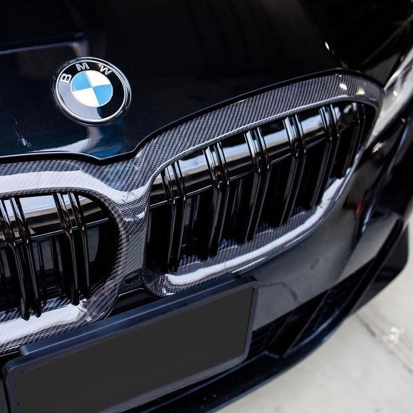 BMW 3 SERIES G20 G21 CARBON FIBER FRONT GRILLE TRIM (2019 - 2022) - AutoTailor
