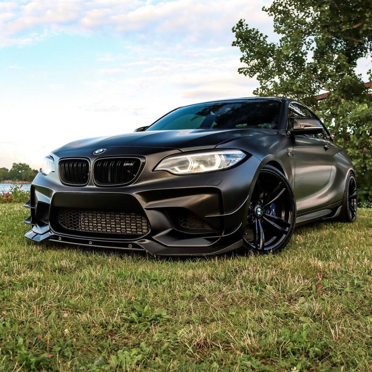 BMW M2 F87 CARBON FIBER FRONT BUMPER CANARDS (2016 - 2018) - AutoTailor