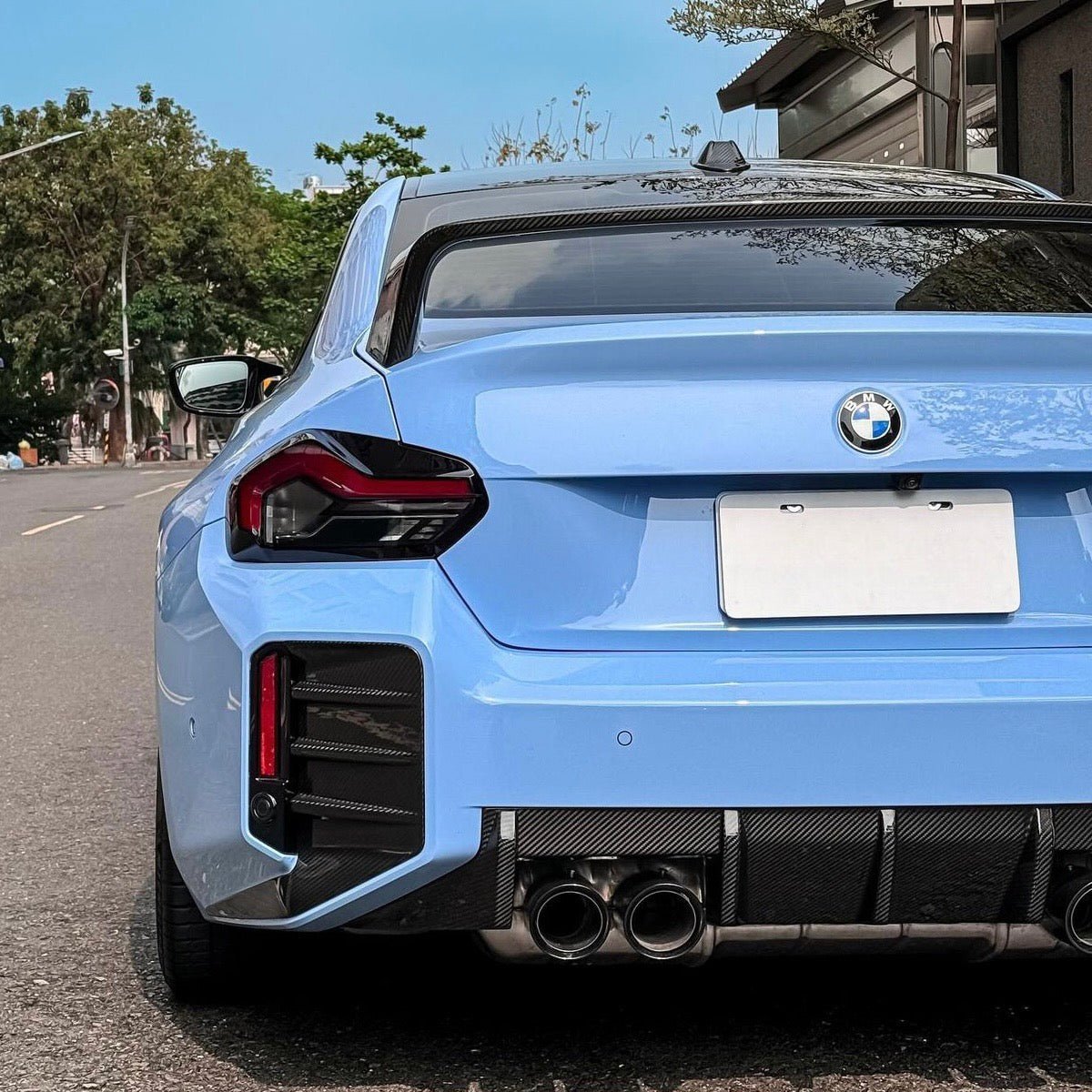BMW M2 G87 PRE - PREG CARBON FIBER REAR BUMPER TRIM (2023+) - AutoTailor
