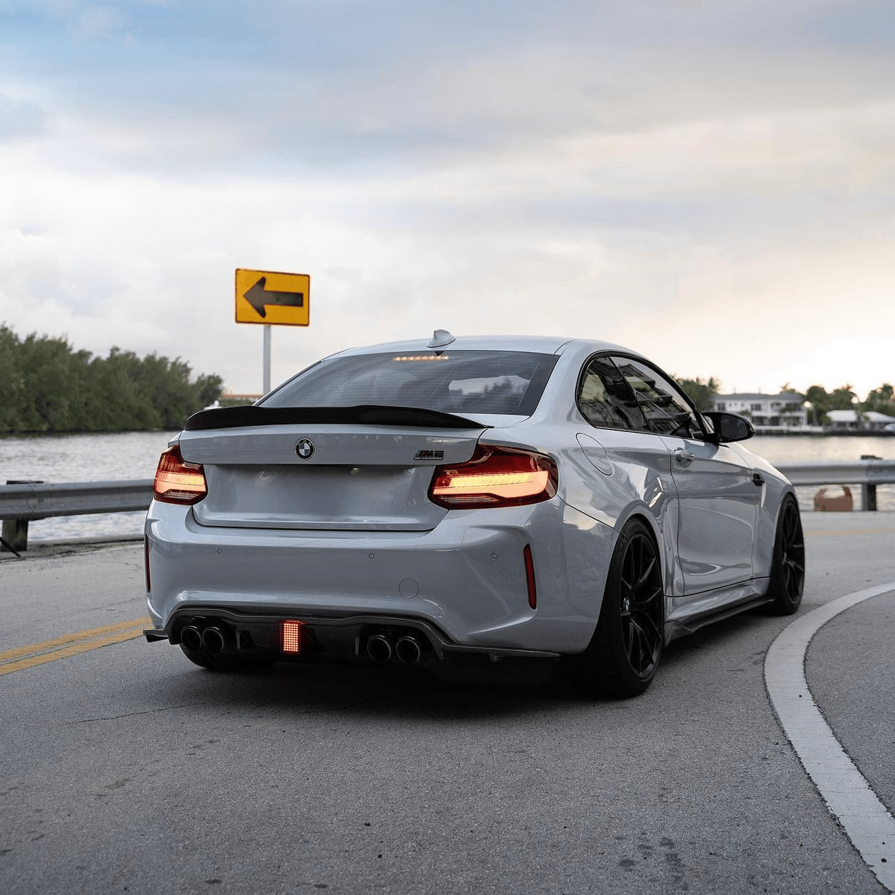 BMW M2 / M2C F87 CARBON FIBER REAR DIFFUSER WITH RAIN LIGHT (2016 - 2021) - AutoTailor