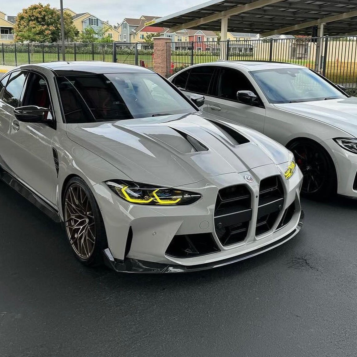 BMW M3 M4 G80/G81/G82/G83 PRE - PREG CARBON FIBER CSL FRONT SPLITTER (2021+) - AutoTailor