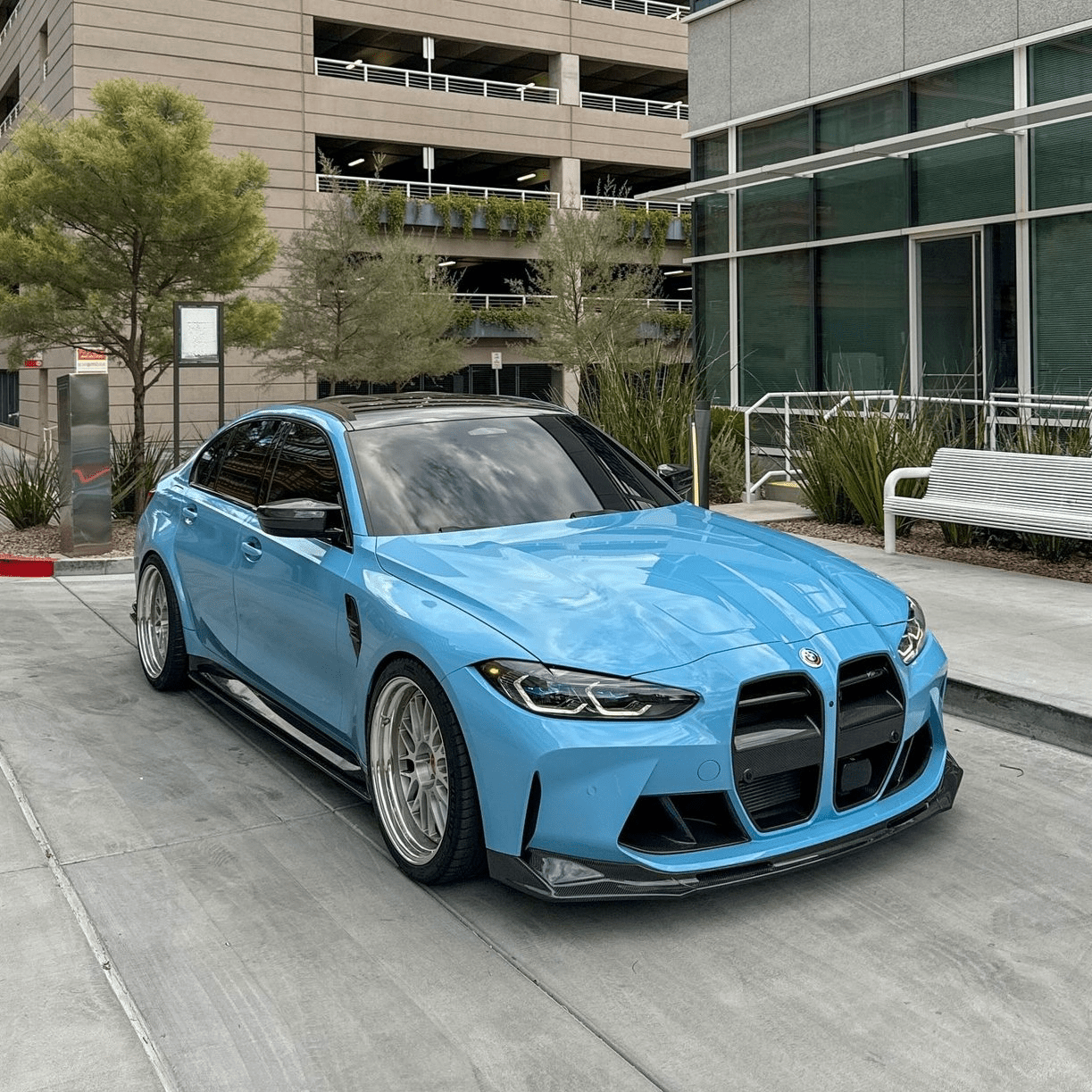 BMW M3 M4 G80/G81/G82/G83 PRE - PREG CARBON FIBER FRONT SPLITTER (2021+) - AutoTailor