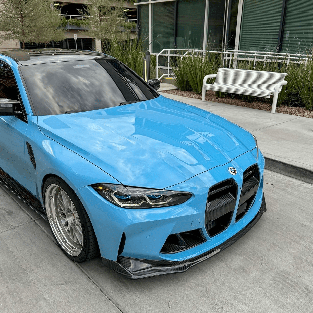 BMW M3 M4 G80/G81/G82/G83 PRE - PREG CARBON FIBER FRONT SPLITTER (2021+) - AutoTailor